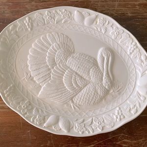 Large Vintage White Himark Chesapeake Oval Turkey Serving Platter